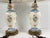 Mid 20th Century Pair of Vintage Hand Painted Porcelain Table Lamps With Lion Crest and Brass Base For Sale - Image 9 of 9