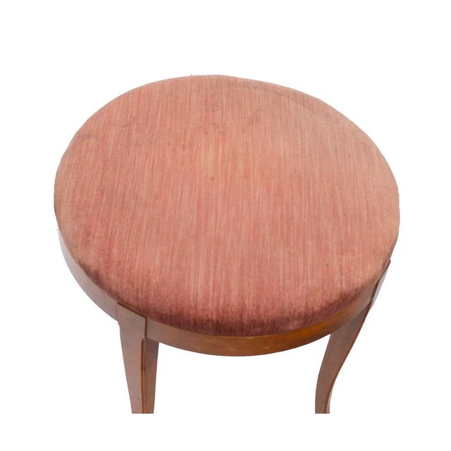 Regency Style Ottoman in Walnut With Curving Legs For Sale - Image 4 of 6