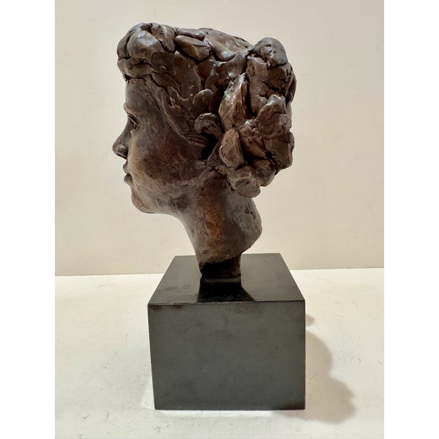 1960s Larry Mohr Bronze Stylized Female Bust Sculpture Signed From Artist Estate For Sale In Atlanta - Image 6 of 11