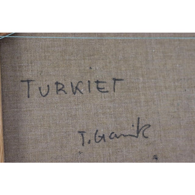 Original Swedish Mid-Century Oil on Canvas “Town” by Tage Garvik Vintage & Framed Dimensions including frame 48x40 cm....