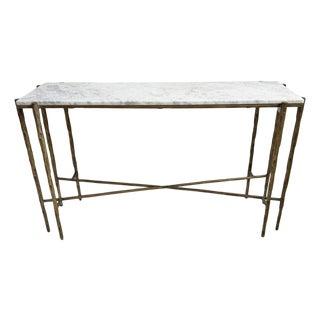 Luna Stone & Bronze Console Table For Sale