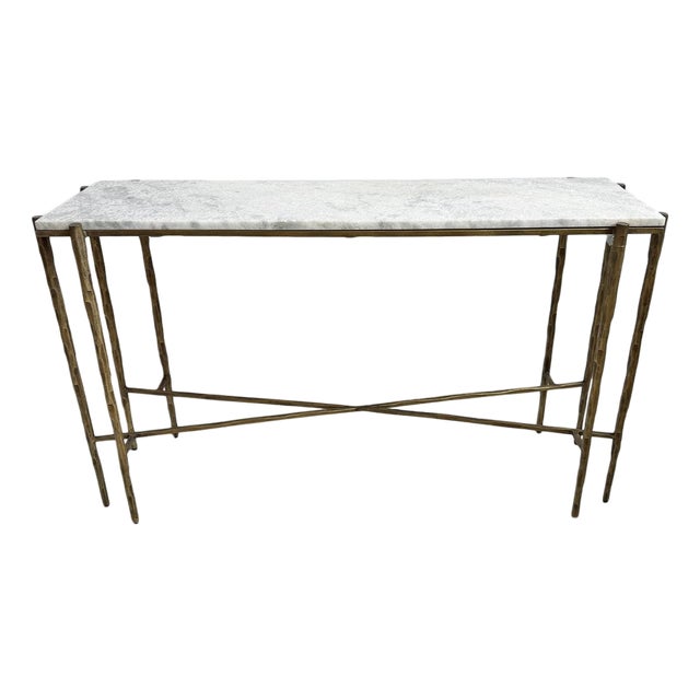 Luna Stone & Bronze Console Table For Sale