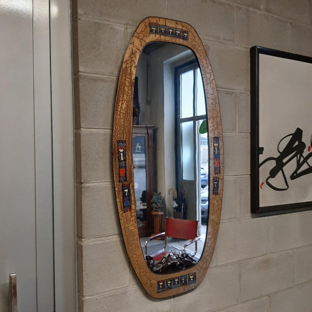 Modern Enamelled Metal Mirror by Siva Poggibonsi, 1950s For Sale - Image 3 of 18