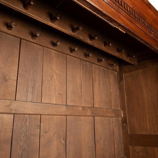 Antique 18thC Georgian Oak Welsh Livery Housekeepers Press Cupboard Cabinet 1740 For Sale - Image 12 of 12