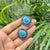 Art Deco 17ct Turquoise & Blue Sapphire Statement Earrings With Diamonds in 14k Gold- A Pair For Sale - Image 9 of 17