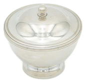Plain Silver Pot with Grooves on the Rim