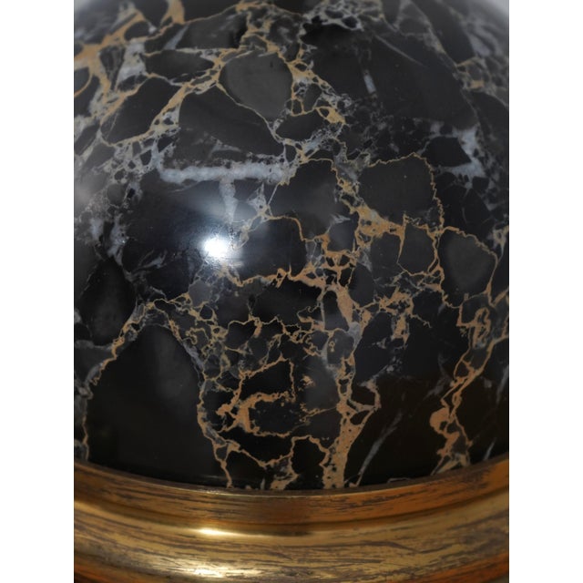 Vintage Regency Bronze & Marble Table Lamps - Pair For Sale - Image 10 of 12