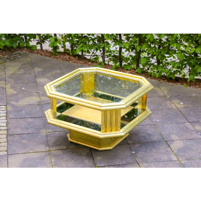 1970s Vintage Octagonal Brass Coffee Table by Rodolfo Dubarry, 1970s For Sale - Image 5 of 17