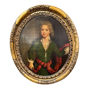 18th Century Painting of a Young Boy With Original Frame