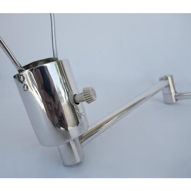 Silver Vintage C.1970's Georg Hanson for Hanson Lighting Co. Chrome-Plated Swing-Arm Wall Sconce- Single For Sale - Image 8 of 13