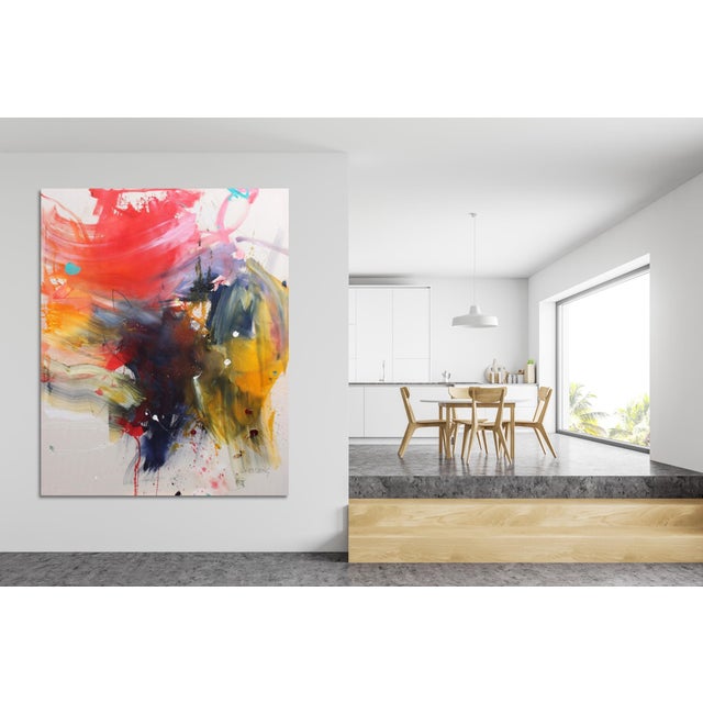 Daniela Schweinsberg Contemporary Abstract Acrylic/Mixed Media on Canvas Painting "Colour Bomb" by Daniela Schweinsberg For Sale - Image 4 of 5