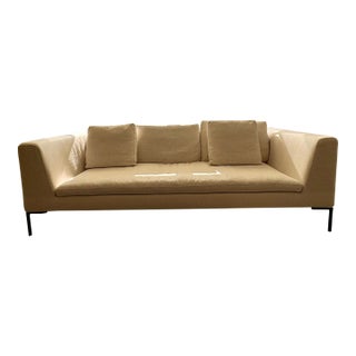 1990s Charles Straight Sofa - Ice Rattier, Attributed For Sale