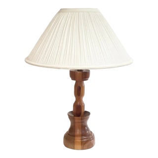 1950s Minimalist Wood Lamp For Sale