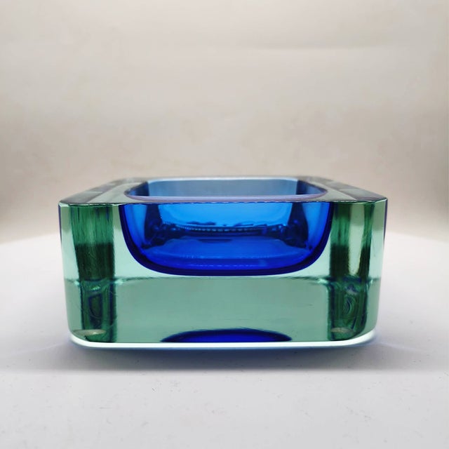 Large Square Handcrafted Ashtray or Catchall in Murano Glass, Italy, 1960s For Sale - Image 9 of 9