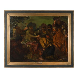 Antique Framed "The Triumph of Bacchus" After Diego Velázquez Oil on Canvas For Sale