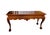 Elegant mid-20th century Louis XV style console table featuring a walnut veneer top and beautifully carved solid hardwood...