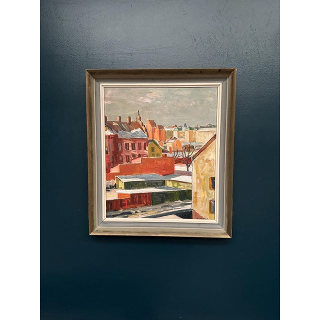 Original Vintage Swedish Oil on Panel – “Landscape” by Bertil Lundqvist (1915–1962) – Signed – Vintage & Framed – 65 ×...