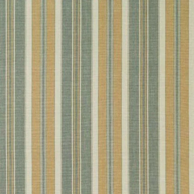 Sample - Schumacher Hudson Stripe Fabric in Aqua For Sale