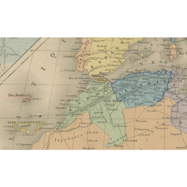 Antique Map of Algeria and Tunisia and Tripolitania Andriveau-Goujon, 1865 For Sale - Image 6 of 10