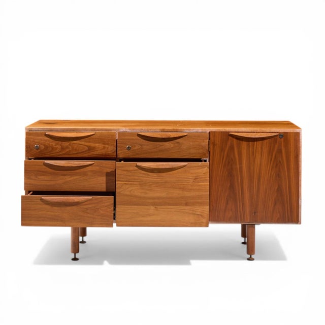 Jens Risom Mid Century Walnut Credenza For Sale - Image 10 of 11