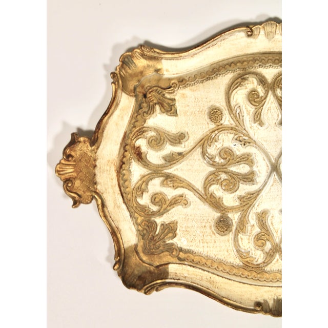 Mid Century Italian Florentine Gilded Tray For Sale - Image 4 of 10