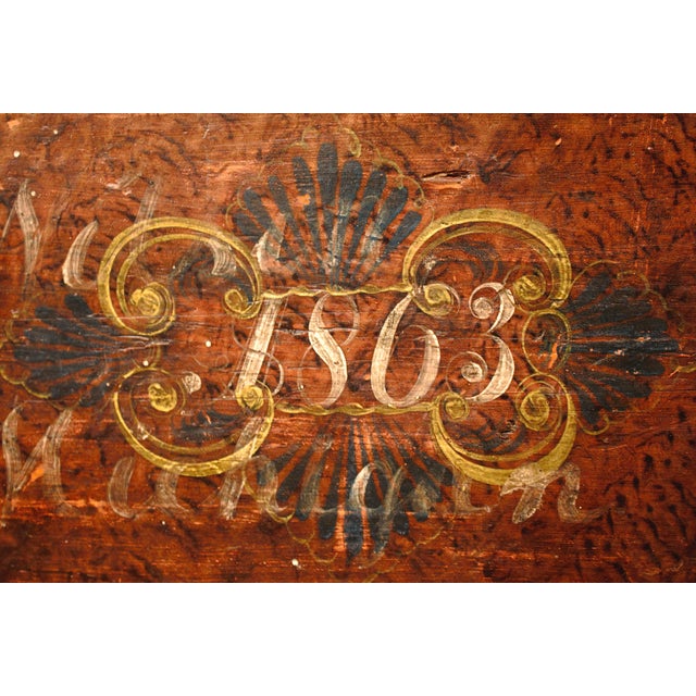 19th Century Antique European Dutch Hand-Painted Dome Top Chest For Sale - Image 10 of 14