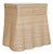 Matthew Izzo Home Giselle Flared and Scallope Rattan One Drawer Side Table With Glass Top and Brass Knob For Sale