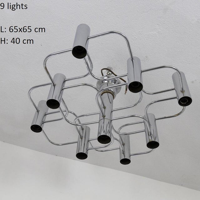 Sciolari 9-Light Chandelier, 1970s For Sale - Image 3 of 10