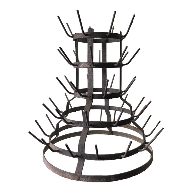 Vintage French Galvanized Wine Bottle Rack Chairish