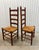 Vintage 20th Century Tall Ladder Back Rope Seat Armless Side Dining Chairs, a Pair For Sale - Image 9 of 9