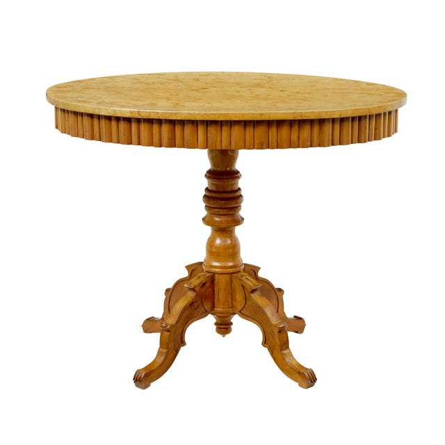 Scandinavian Birch Oval Side Table, 1880 For Sale - Image 4 of 10