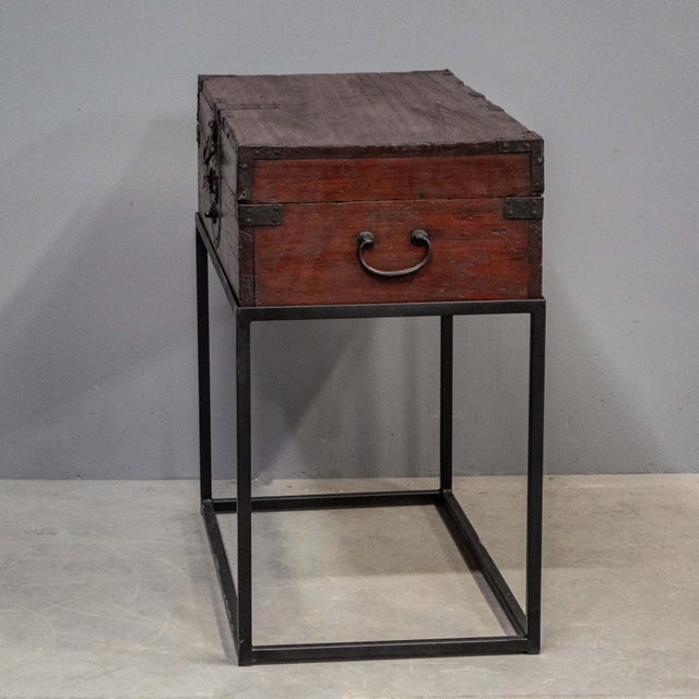 Cinnamon Unusual Antique Japanese Paulownia Wood Storage Trunk For Sale - Image 8 of 9