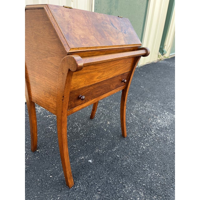 American Antique Walnut and Burlwood Dough Box or Storage Table For Sale - Image 3 of 12