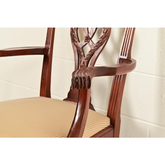 Baker Furniture Chippendale Carved Mahogany Dining Chairs, Set of Six For Sale - Image 11 of 15
