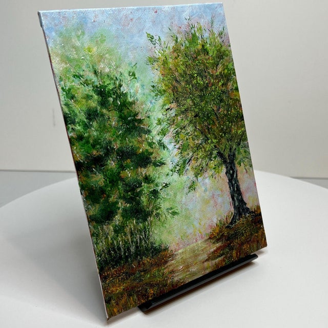 Experience the breathtaking beauty of "Pathway", a stunning 6" x 8" acrylic painting on a canvas panel. Immerse yourself...