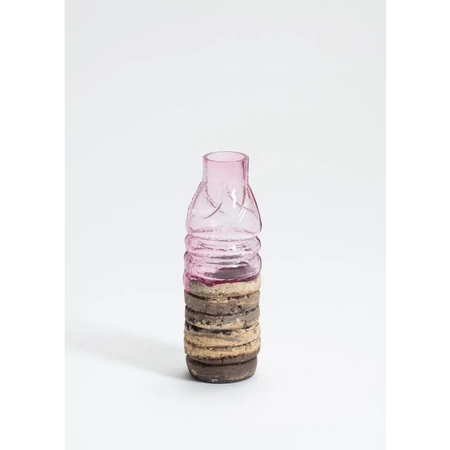 Fuwa fuwa, no 13 bottle by yusuke´ y. Offhause one of a kind, the work is in two parts (ceramic and glass). Dimensions: d...