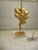 Vintage Maitland Smith Style Golden Oak Leaf on Lucite Base Table Lamp For Sale - Image 4 of 11