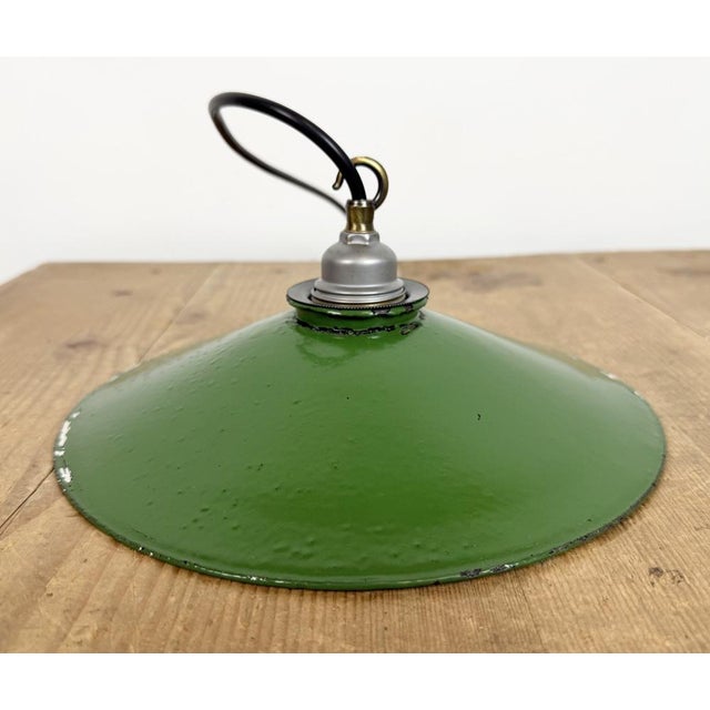 Industrial Green Enamel Light, 1950s For Sale - Image 14 of 17