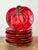 Vintage 1960s Italian Glazed Ceramic Tomato Plates - Set of 8 For Sale - Image 11 of 12