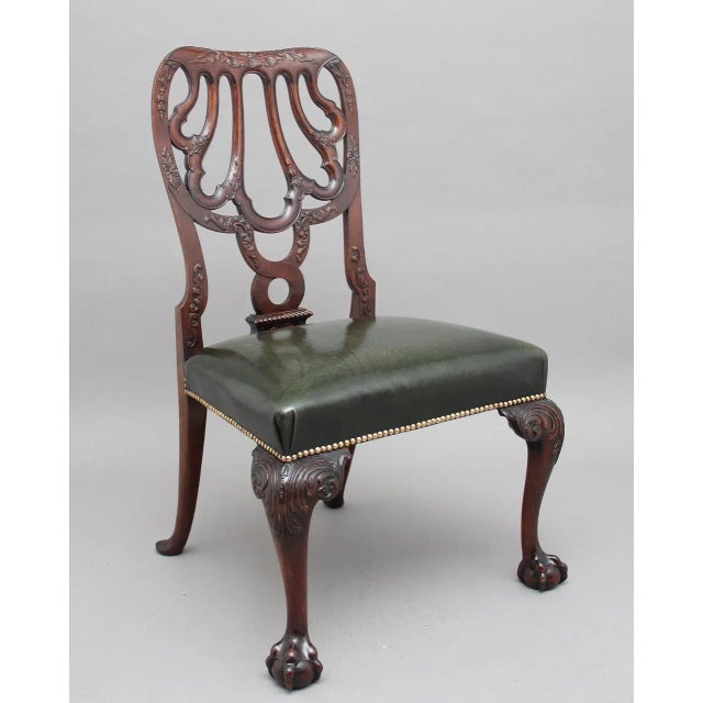 - A pair of 19th Century carved mahogany side chairs in the Chippendale style - Superb quality and lovely dense timber -...