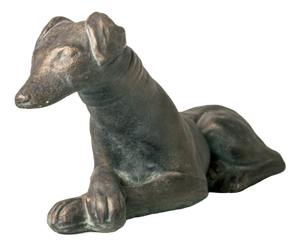 Patinated Terracotta Sculpture of a Greyhound Lying Down, 1980s