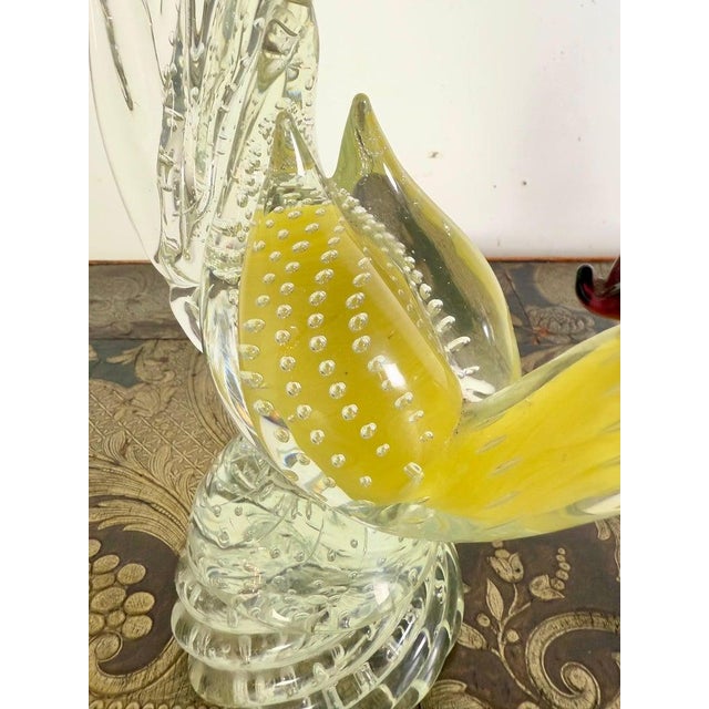 Pair of Vintage Murano Glass Rooster Sculptures, Italy, 1930s For Sale - Image 11 of 13