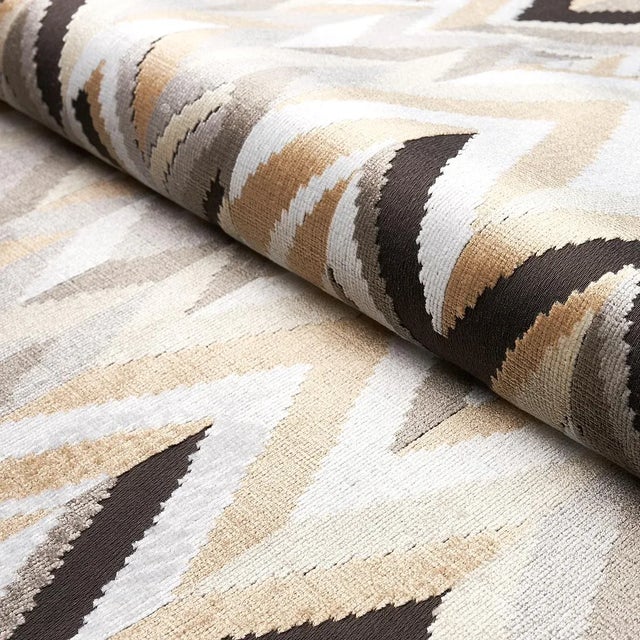 Schumacher SAMPLE - Schumacher Taylor Velvet Fabric In Pebble For Sale - Image 4 of 4