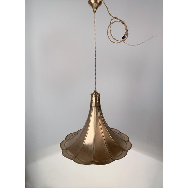Vintage Brass Gramophone Horn Pendant Light – Expertly Restored For Sale - Image 10 of 10