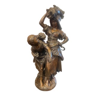 Antique Bronze by Mathurin Moreau Entitled “Return From the Harvest” Foundry Mark For Sale