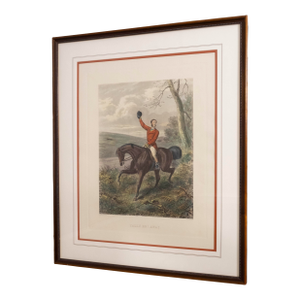 Vintage Framed Horse & Rider ‘Tally Ho! Away’ Engraving by e.g. Hester
