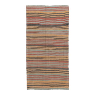 Vintage Circa 1940 Multicolor Turkish Flatweave Kilim 3'10 X 6'2 For Sale