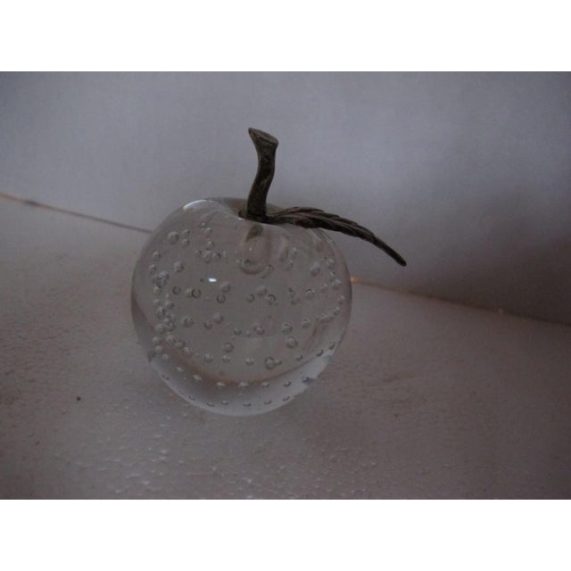 Late 20th Century Late 20th Century Brass and Glass Apple Paperweight For Sale - Image 5 of 11