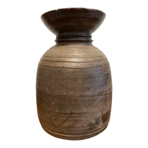 Primitive Handmade Wood Ghee Jar