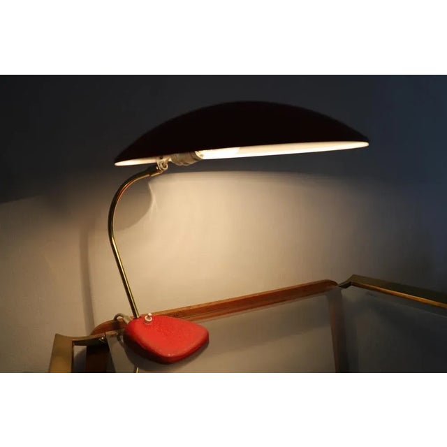 Red Red Table Lamp from Moletz, 1950s For Sale - Image 8 of 9